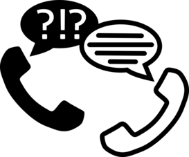 Zwei Telefonhörer mit Sprechblasen in schwarz und weiß | © pixabay