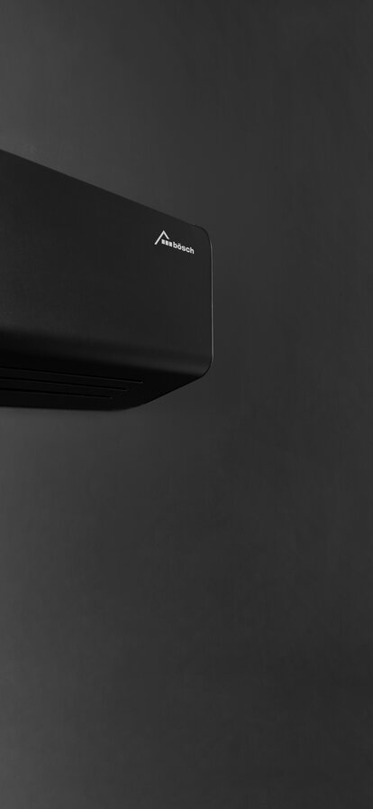 Wandmontierter Fancoil Galileo in schwarz | © bösch heizung.klima.lüftung