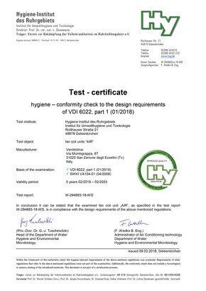 Hygienezertifikat VDI 6022 | © bösch heizung.klima.lüftung