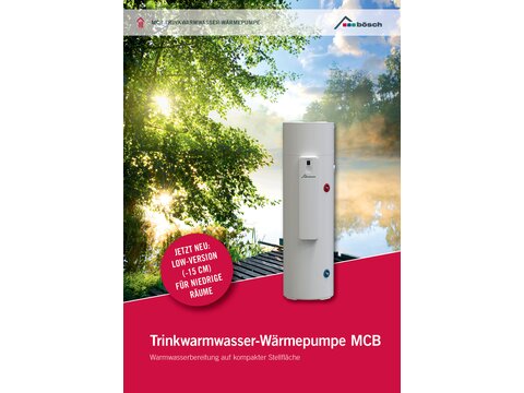 Titelbild des Prospektes für die Trinkwarmwasser-Wärmepumpe MCB