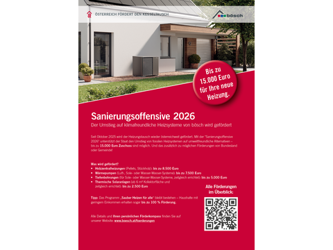 Titelseite des Prospekts Förderungen 2026 in Österreich